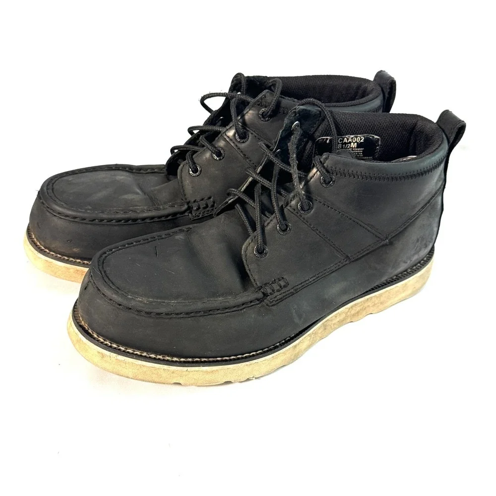 Twisted X CellStretch MCAA002 Mens US 8.5 Black Leather EH Wedge Sole Work Boots